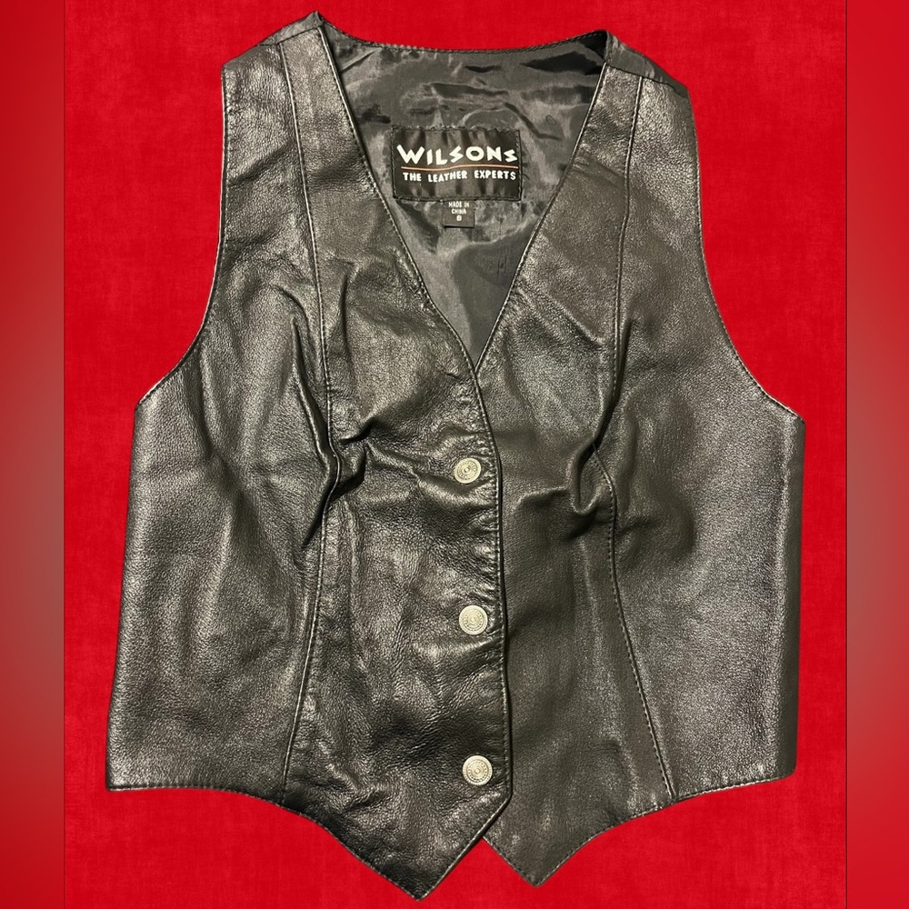 Wilsons Leather Black Vest— Genuine Leather (Women’s Size Small)